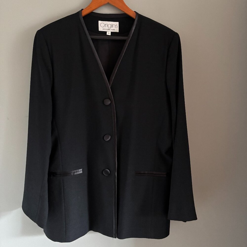 Vintage Black Wool Blazer